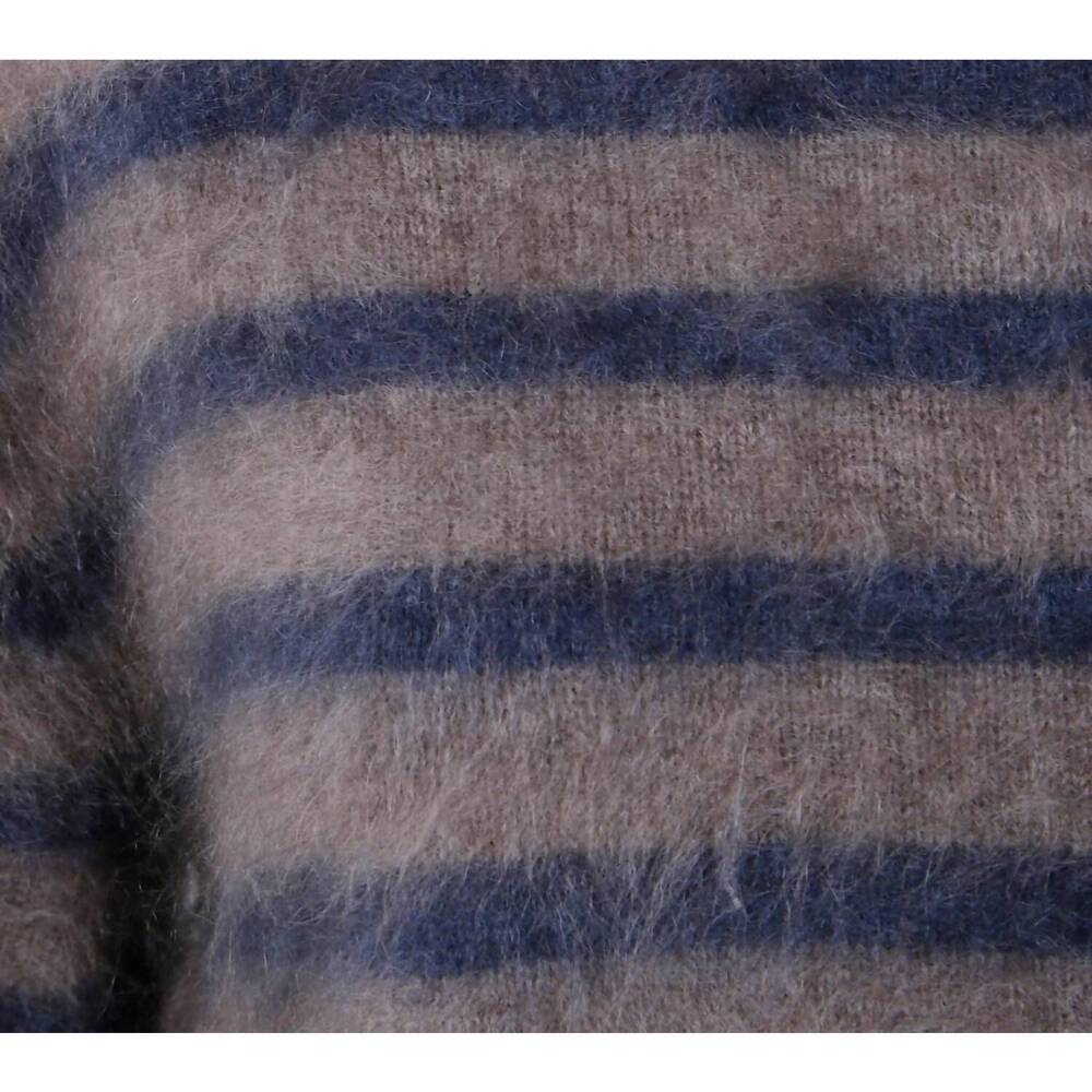 NEW LISA YANG women's floren truffle brushed stripe sweater in night fall brushe - Picture 3 of 3